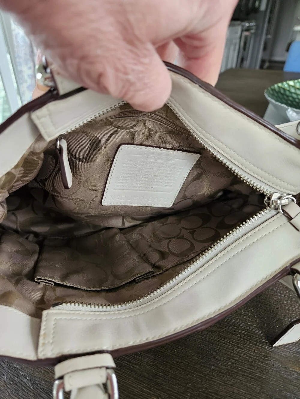 Coach Hampton Stone Colored Leather Satchel - Picture 7 of 11